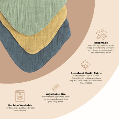 Muslin Bib Set - River