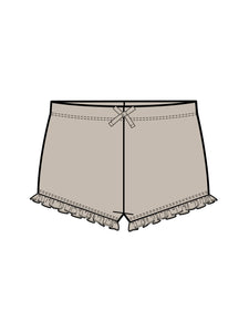 Colored Organics - Lydia Ribbed Ruffle Short - Oat