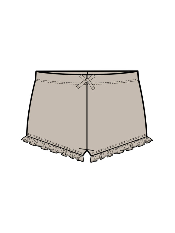 Colored Organics - Lydia Ribbed Ruffle Short - Oat