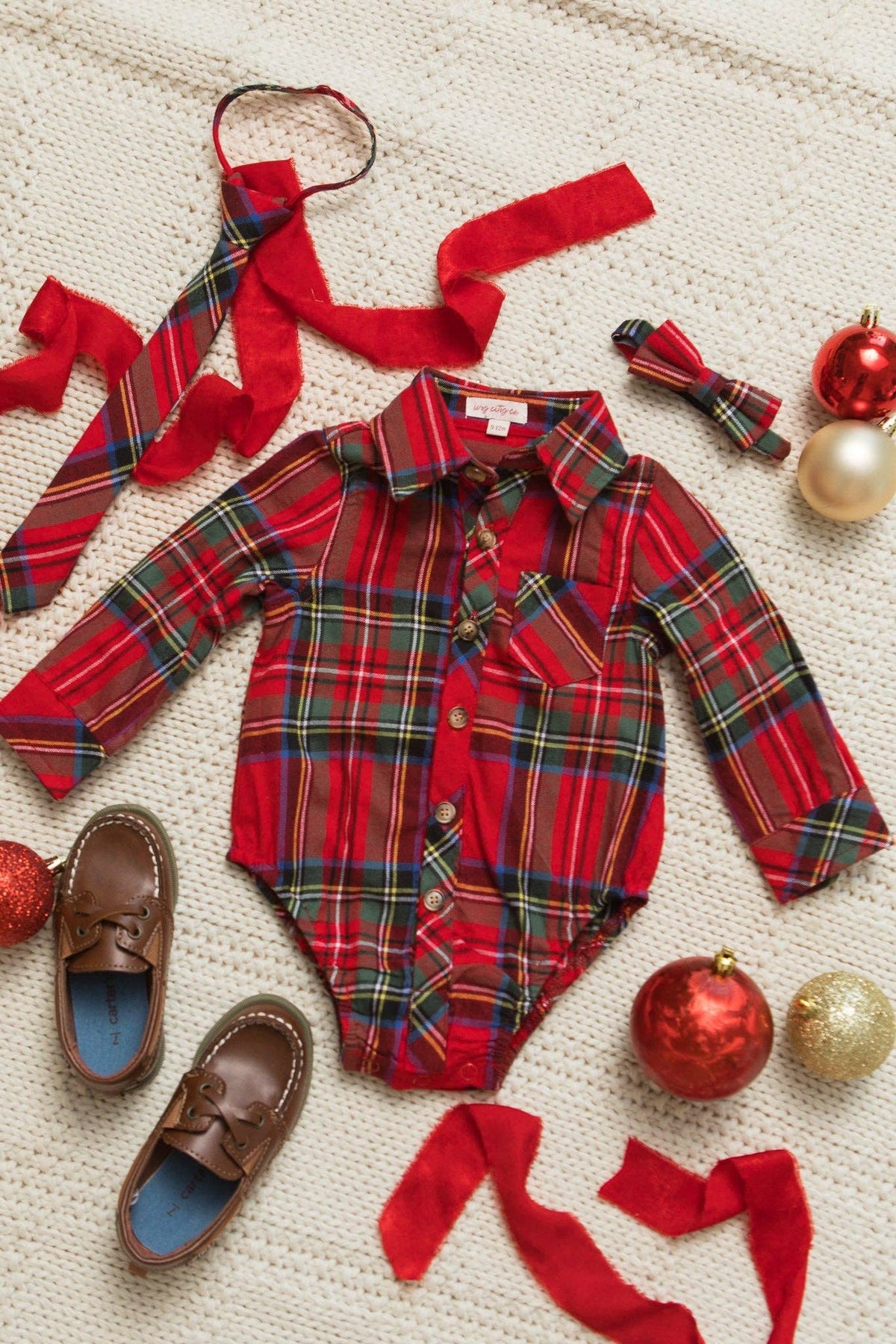 John Romper in Holiday Plaid