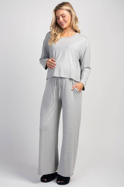 Maternity LS Lounge Set - Grey