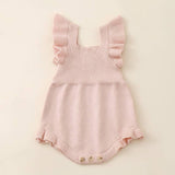 Knit Flutter Romper - Blush