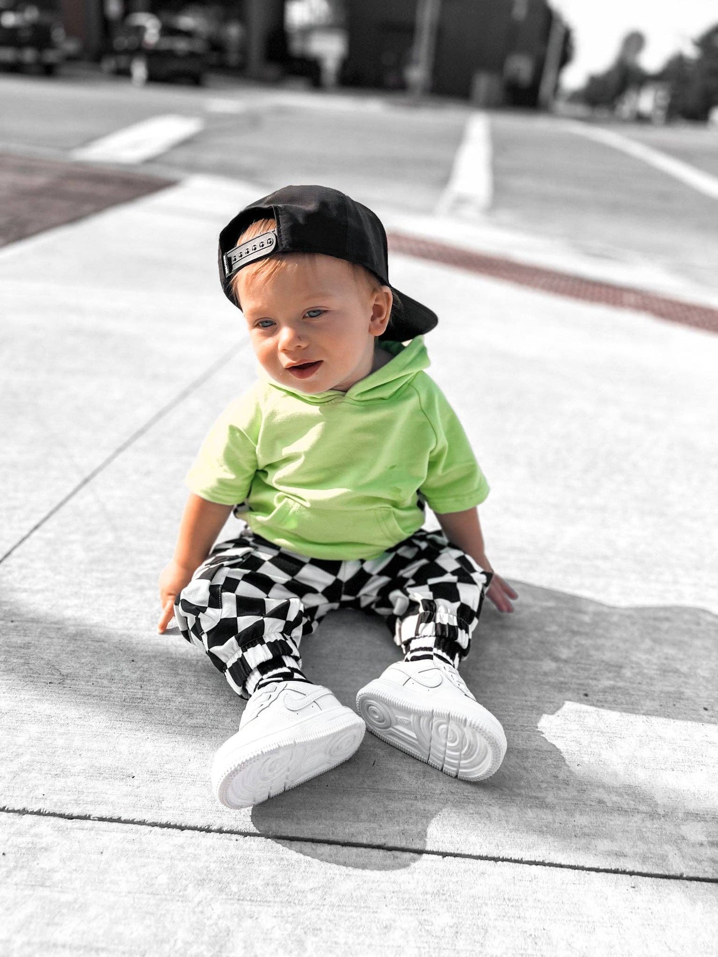 BLACK & WHITE CHECKERED | CARGO SWEATPANTS