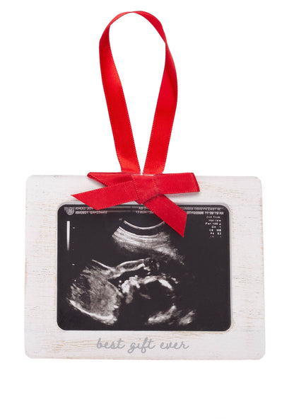 Baby Sonogram Christmas Ornament, Best Gift Ever, White