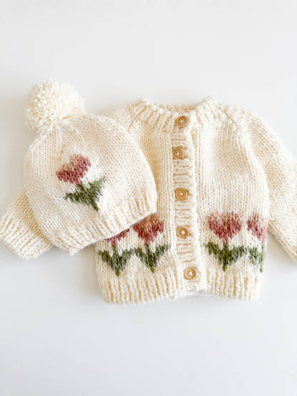 Tulip Flower Cardigan Baby Kid Fall Spring Sweater Apparel