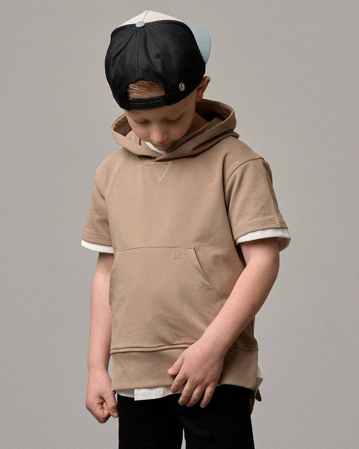 Short Sleeve Hoodie - Driftwood