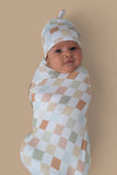 MUTED CHECK SWADDLE & BEANIE