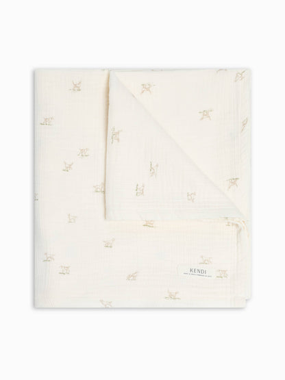 Muslin Swaddle Blanket - Field Dog
