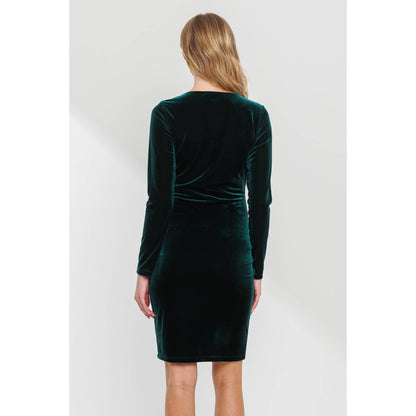Green Velvet Mini Dress Maternity
