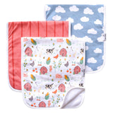 3 Pack Premium Burp Cloths - Farmstead