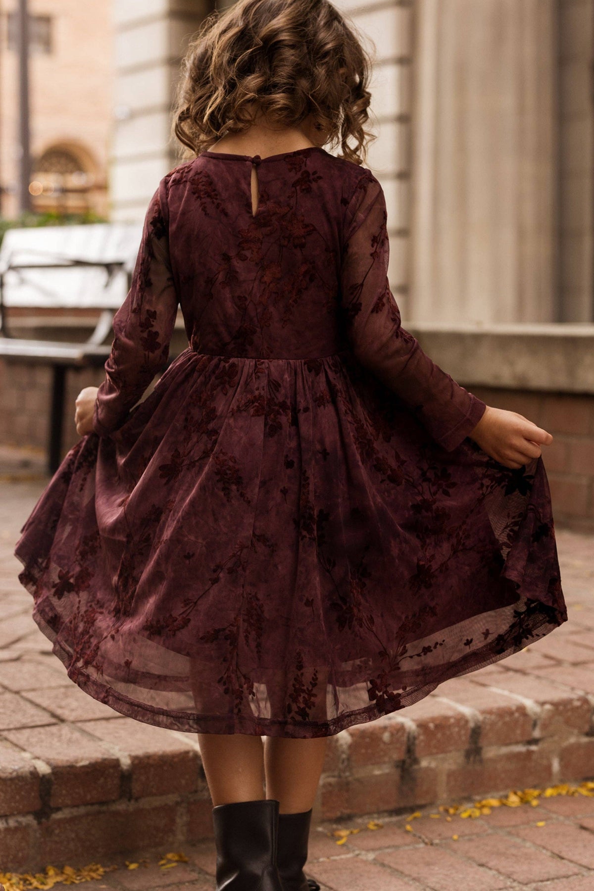 Mini Blair Dress - Maroon Burnout