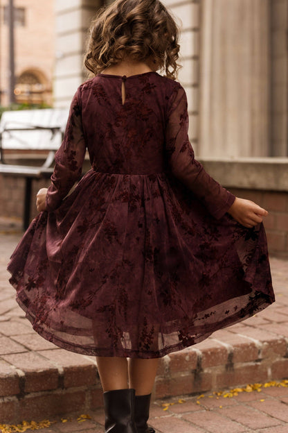 Mini Blair Dress - Maroon Burnout