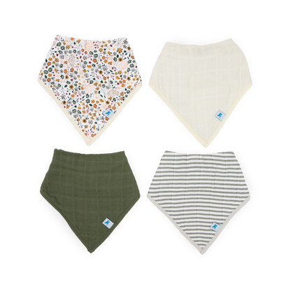 Muslin/Fleece Bib 4 Pack