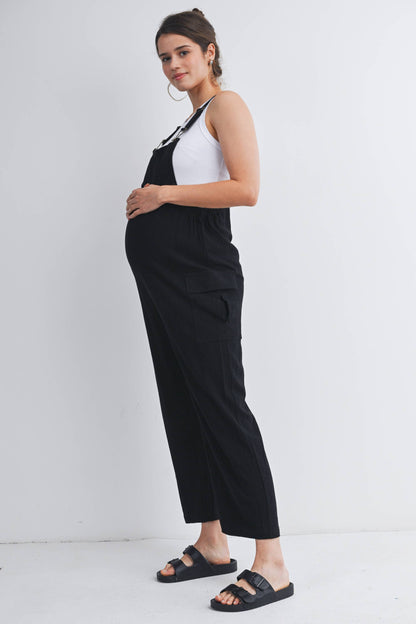 Black Adjustable Overalls Maternity