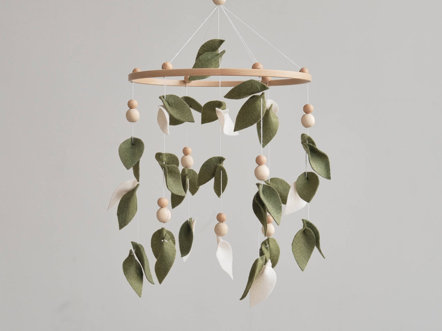 Baby Forest Mobile, Green Floral Nursery Mobile Shower Gift