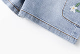 Bow Short Denim Overalls