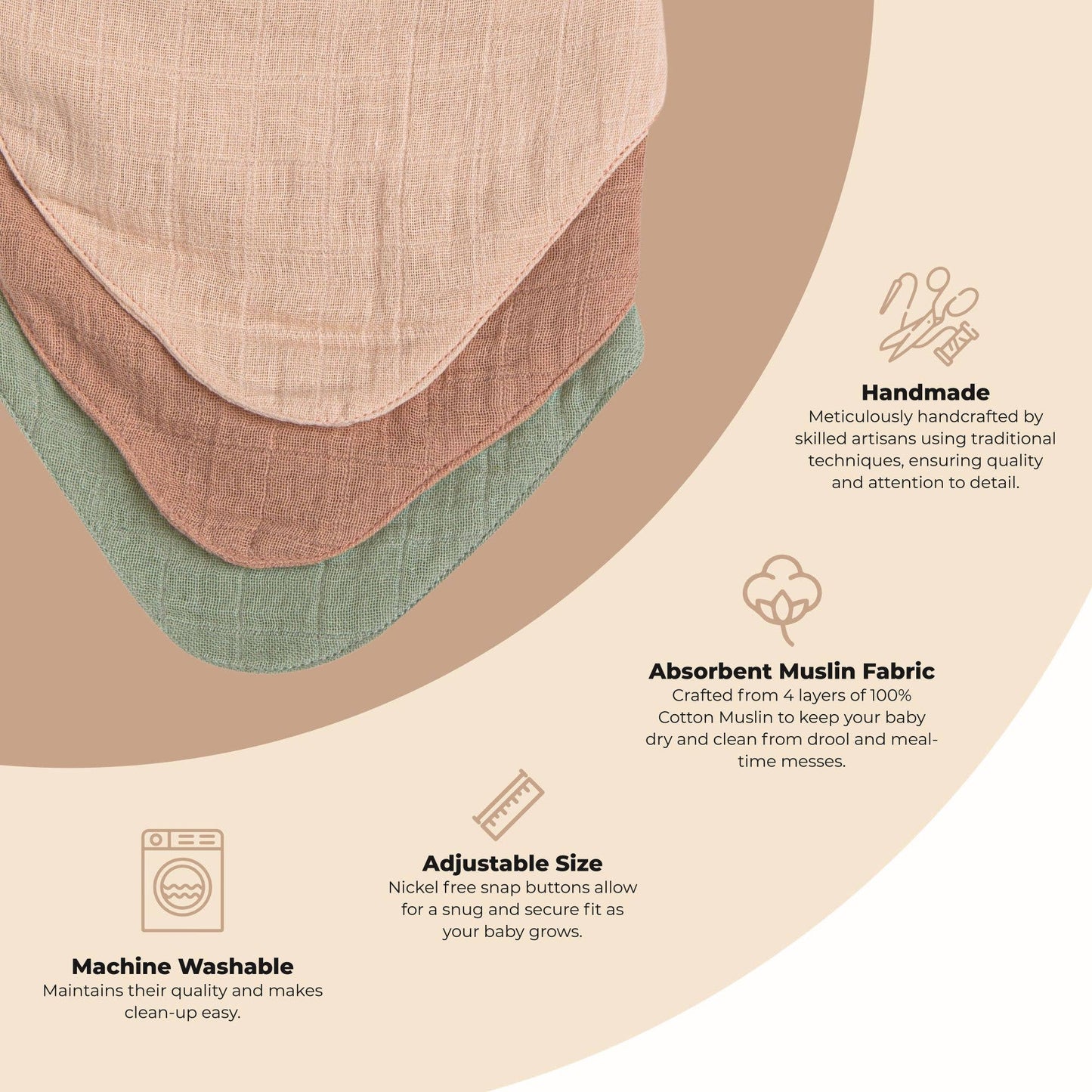 Muslin Bib Set - Rose