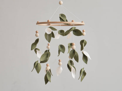 Baby Forest Mobile, Green Floral Nursery Mobile Shower Gift