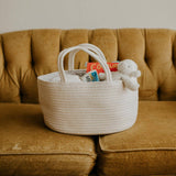 Rope Diaper Caddy - White