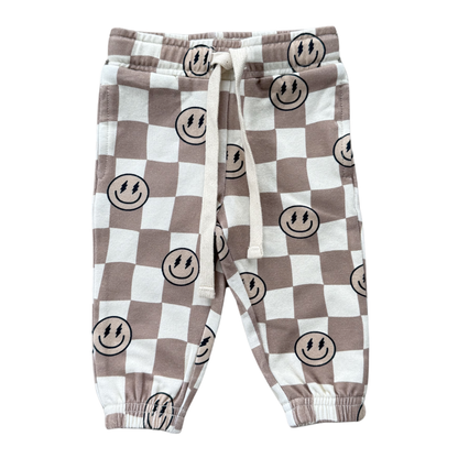 Bamboo Joggers -Smiley Check in Portabella