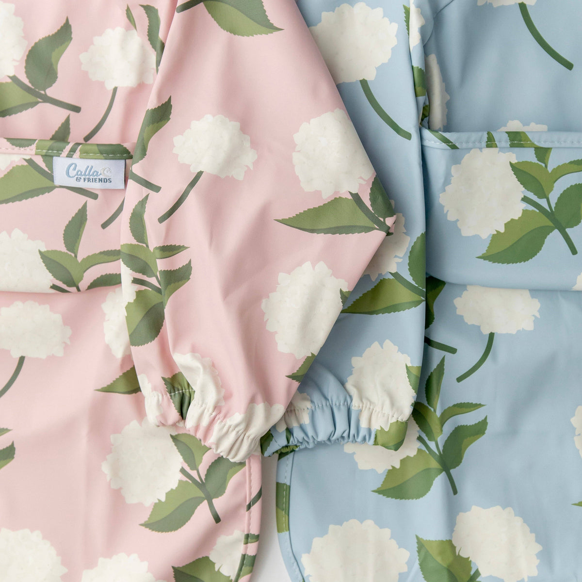 The Grayson Long Sleeve Bib - Hydrangeas