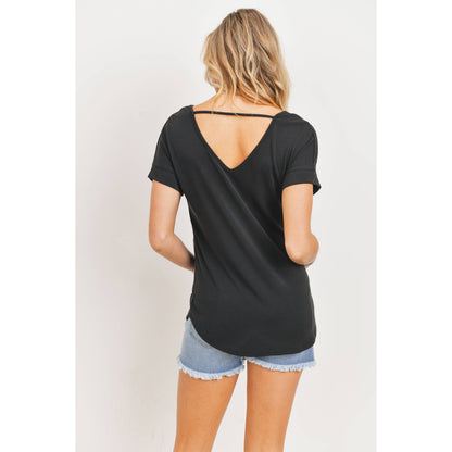 Maternity SS V-Neck T-Shirt - Black