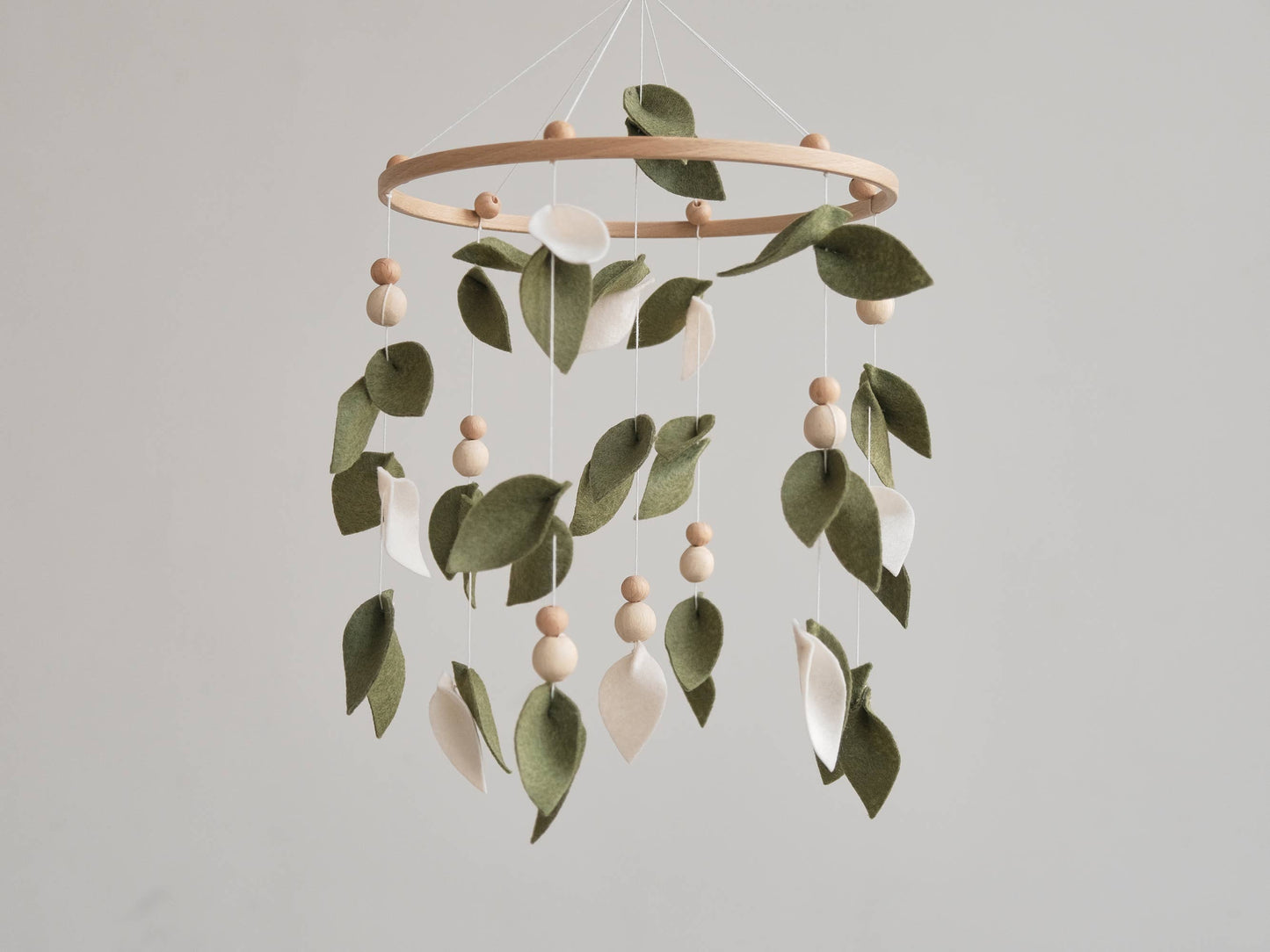 Baby Forest Mobile, Green Floral Nursery Mobile Shower Gift