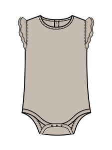 Colored Organics - Maggie Ribbed SS Bodysuit Ruffle