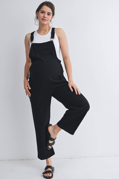 Black Adjustable Overalls Maternity