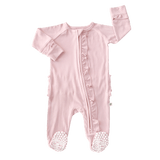 Ruffle Footie Perfect Pink Rib