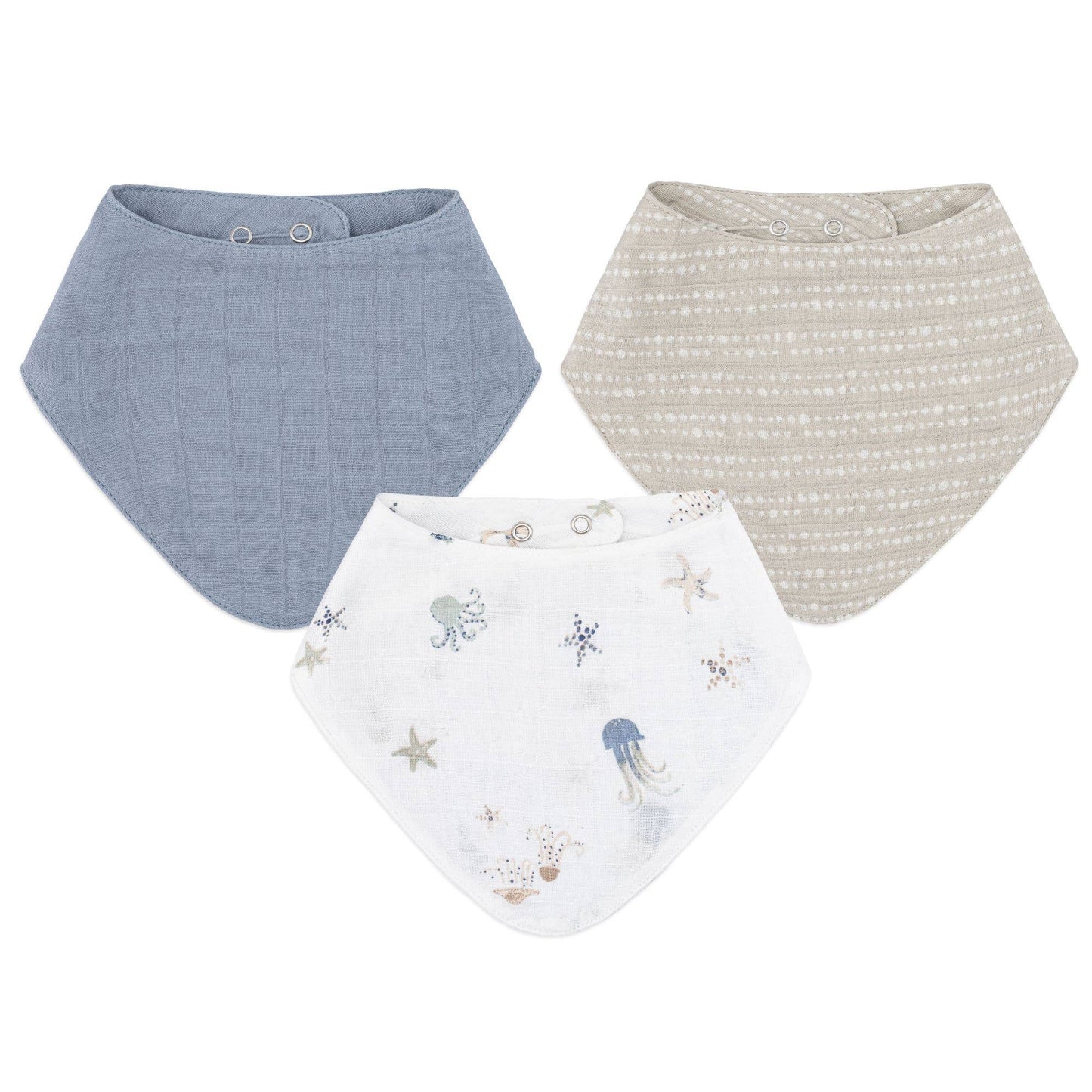 Muslin Bib Set - Cove Ocean