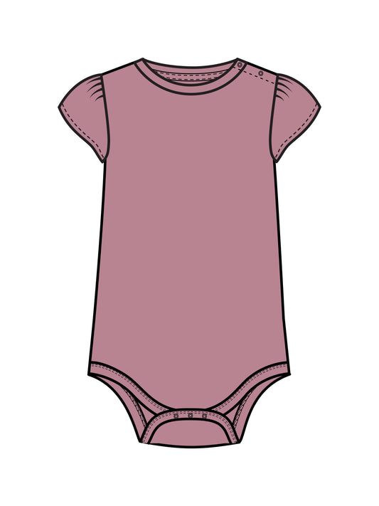 Organic Pearl Petal Sleeve Bodysuit - Punch