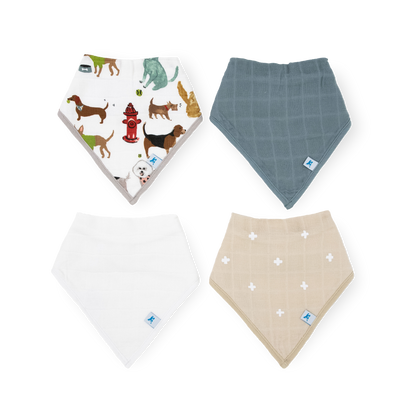 Muslin/Fleece Bib 4 Pack