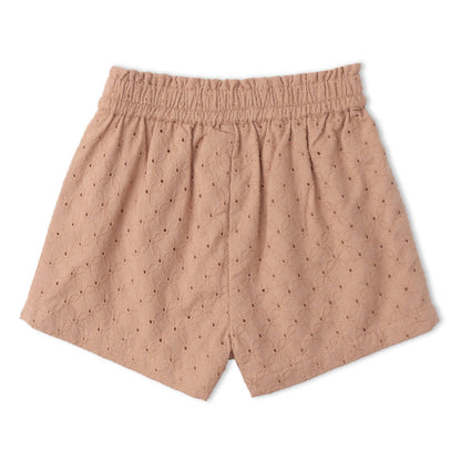 Organic Eyelet Shorts Set - Clay