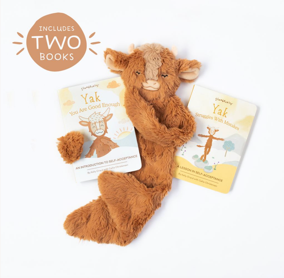 Slumberkins Inc. - Yak's Self-Acceptance Plush Snuggler Set - with 2 books!