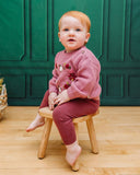 French Rose Heart Embroidered Slouchy Sweater