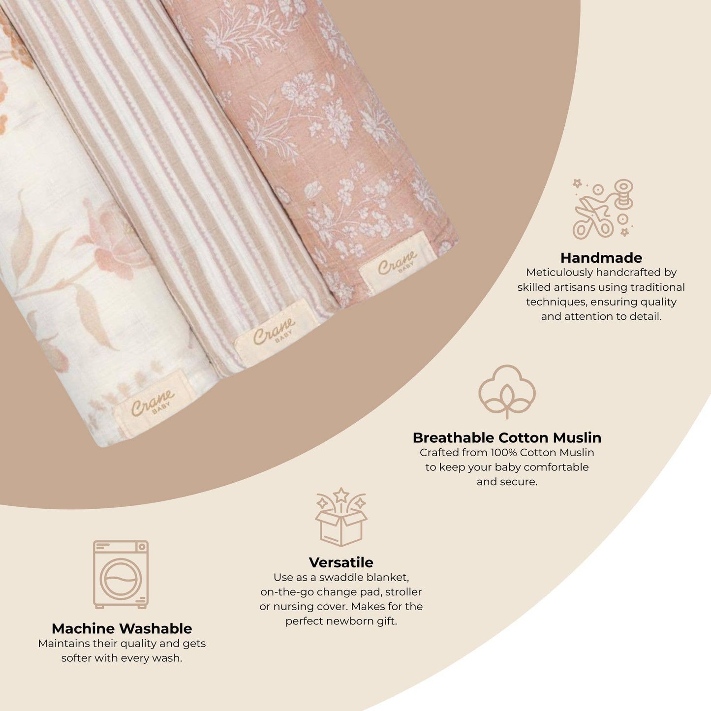 Muslin Swaddle Set - Violet