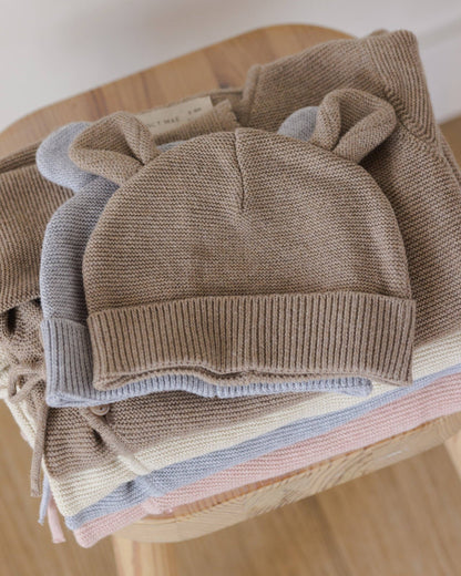 Bear Beanie Dusty Blue