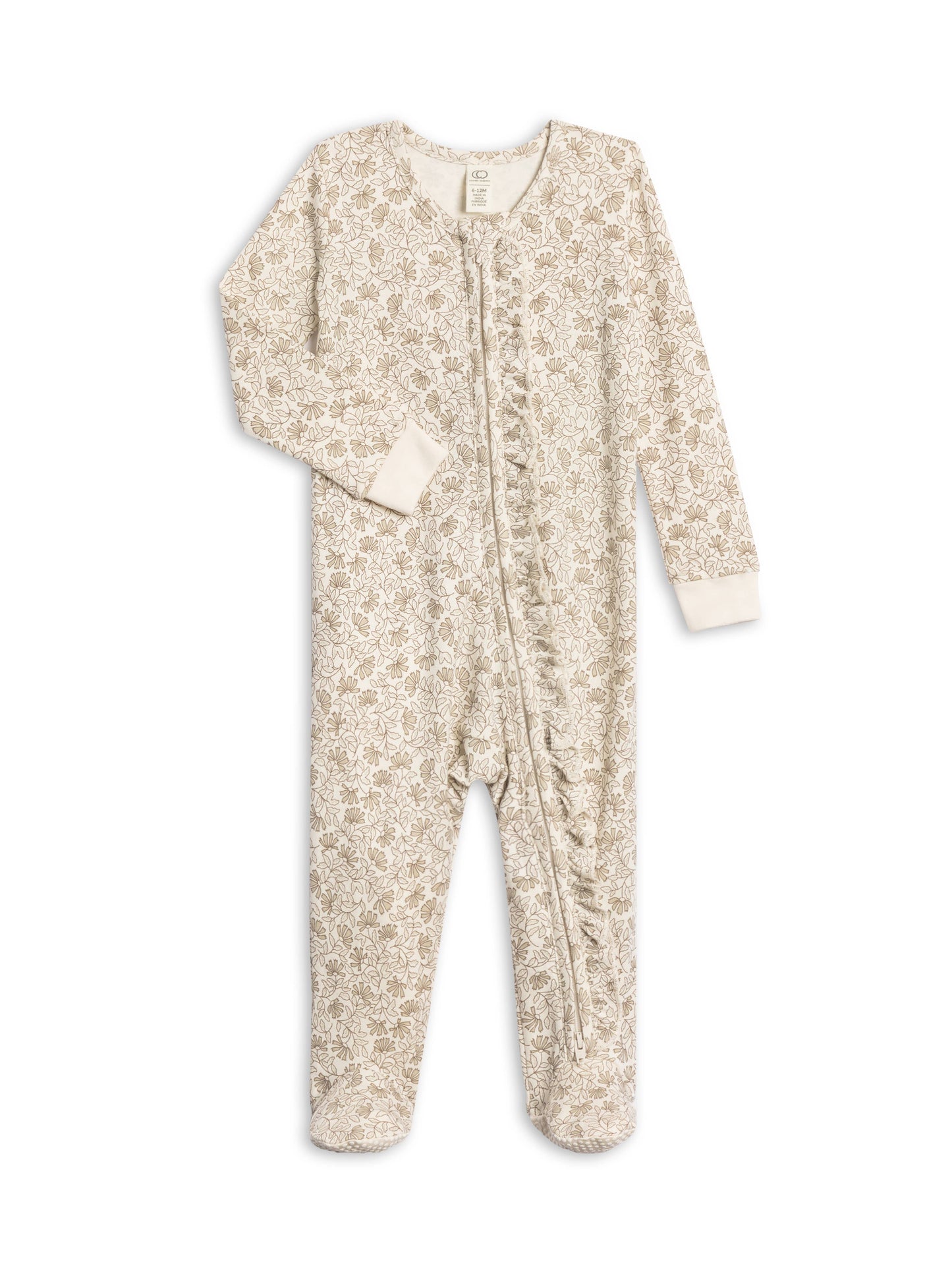 Organic Ruffle Zipper Footie - Laverne