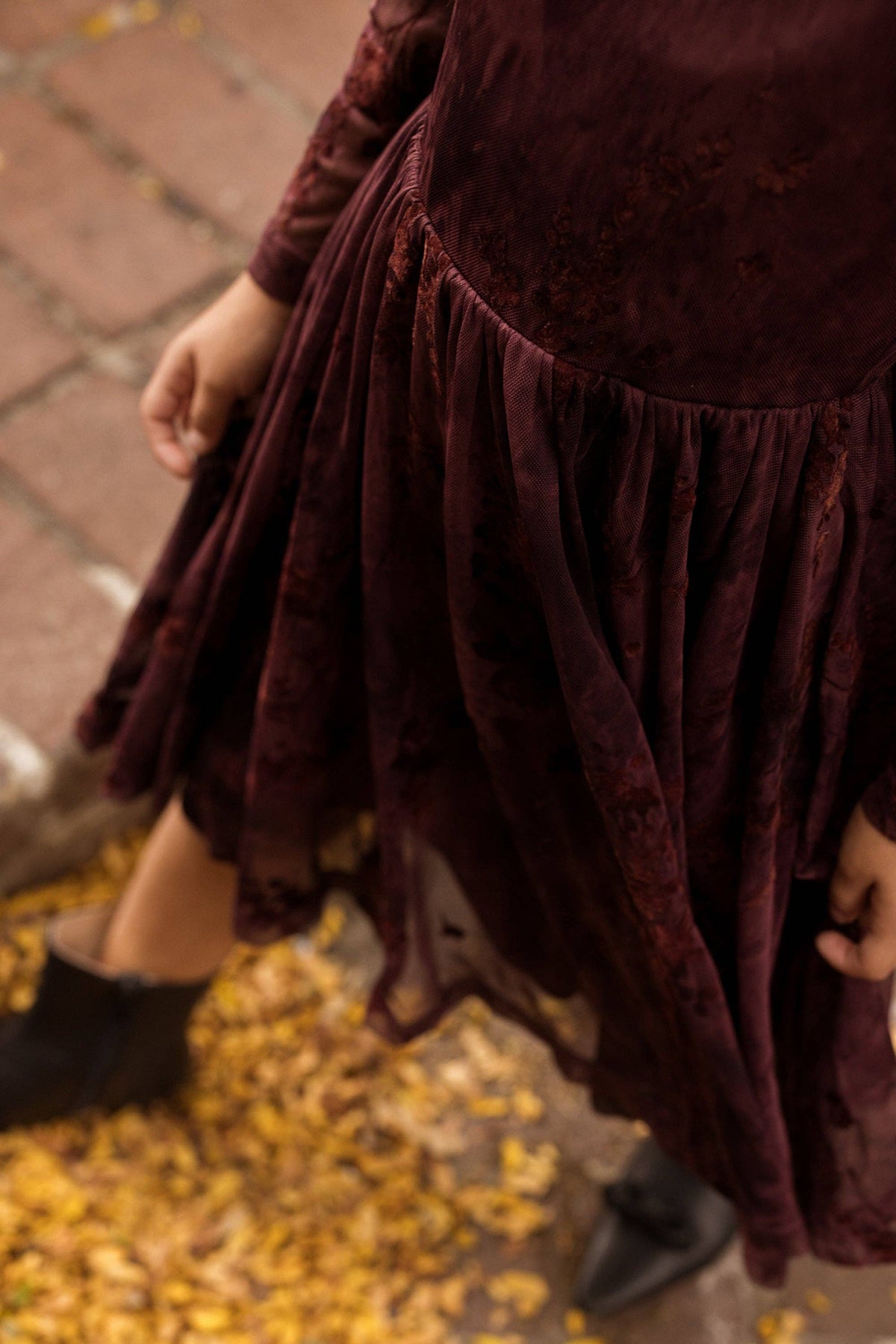 Mini Blair Dress - Maroon Burnout
