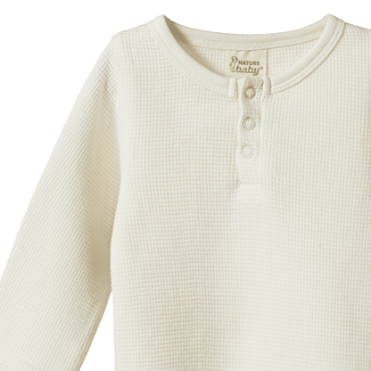 Waffle Henley Long Sleeve Bodysuit