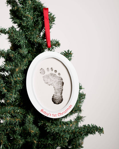 Double-Sided Photo & Babyprint Christmas Ornament Kit, White