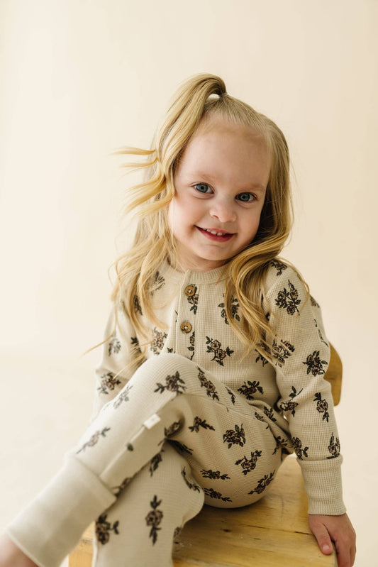 Makemake Organics - Organic Button Romper - Posy
