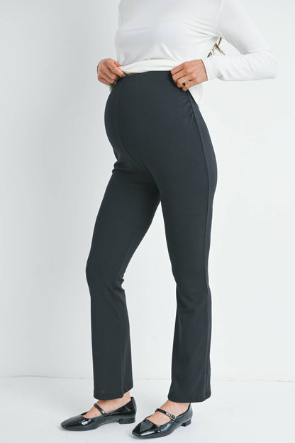 Black Flare Knit Pants Maternity