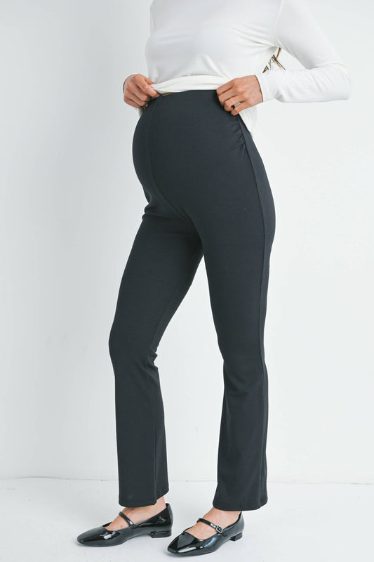 Black Flare Knit Pants Maternity
