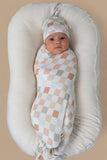 MUTED CHECK SWADDLE & BEANIE