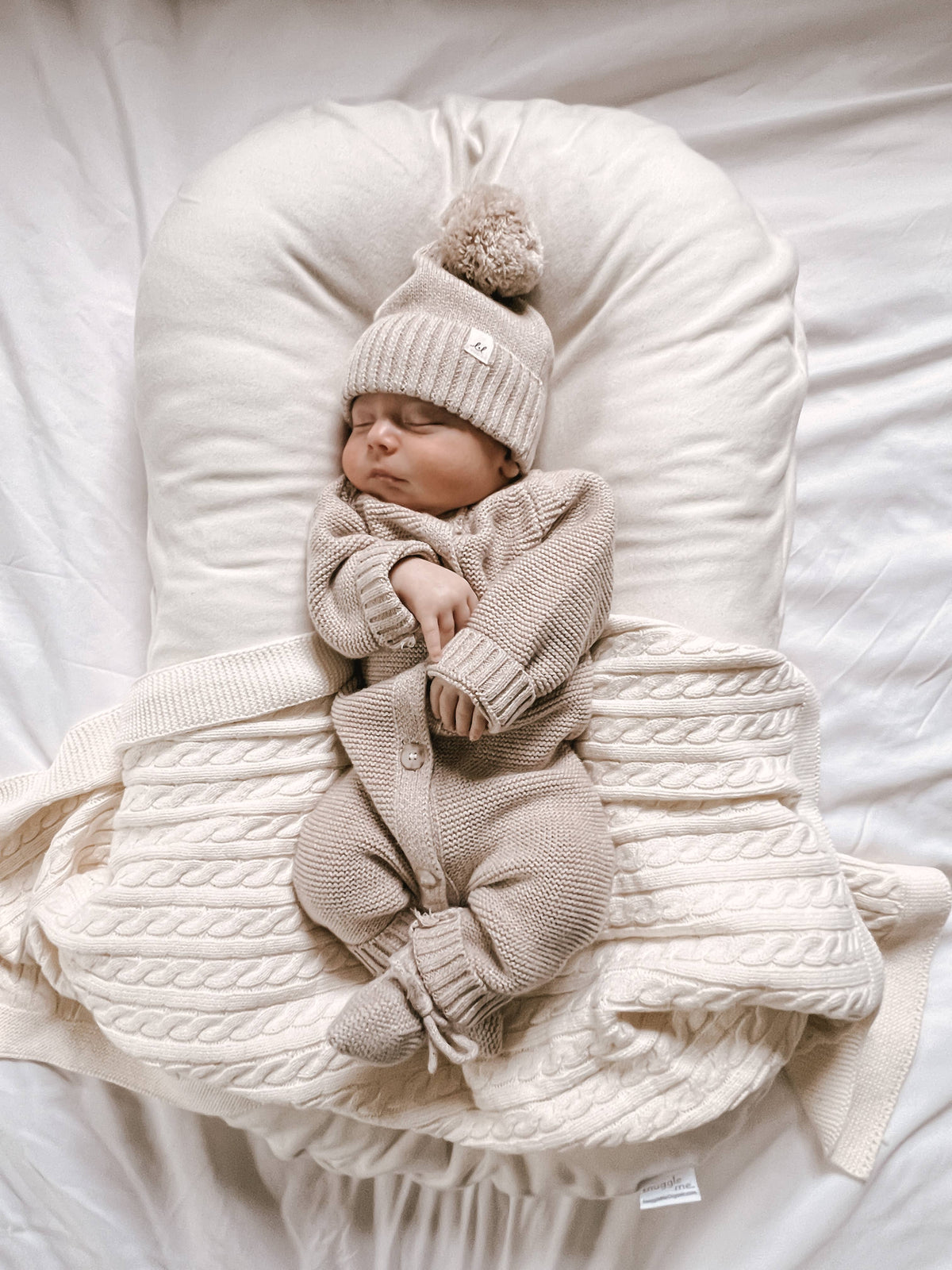 Purl Knit Jumpsuit - Heather Beige
