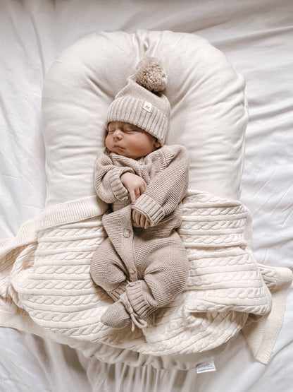 Purl Knit Jumpsuit - Heather Beige