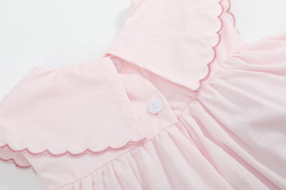 Scallop Collar Dress - Bunnies
