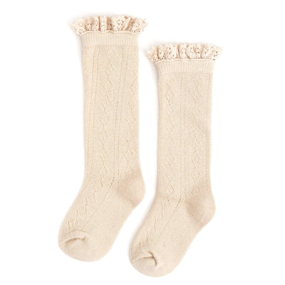 Fancy Knee High Socks Vanilla